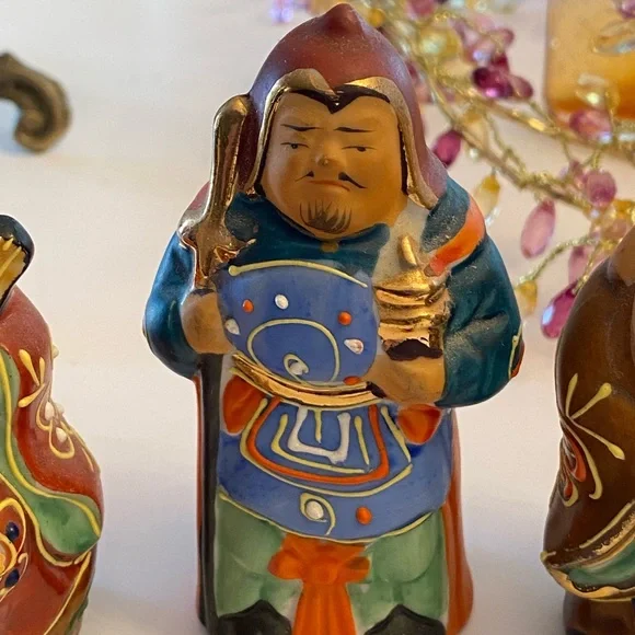 Vintage Chinese Ceramic Miniature Figurine Set Of 4